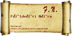 Földvári Nóra névjegykártya