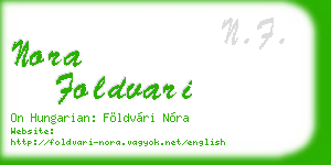 nora foldvari business card